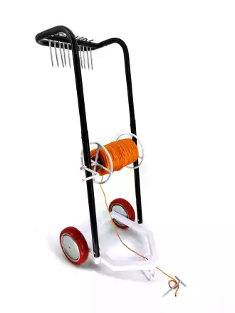 Haspelwagen voor hulp bij veldmarkering