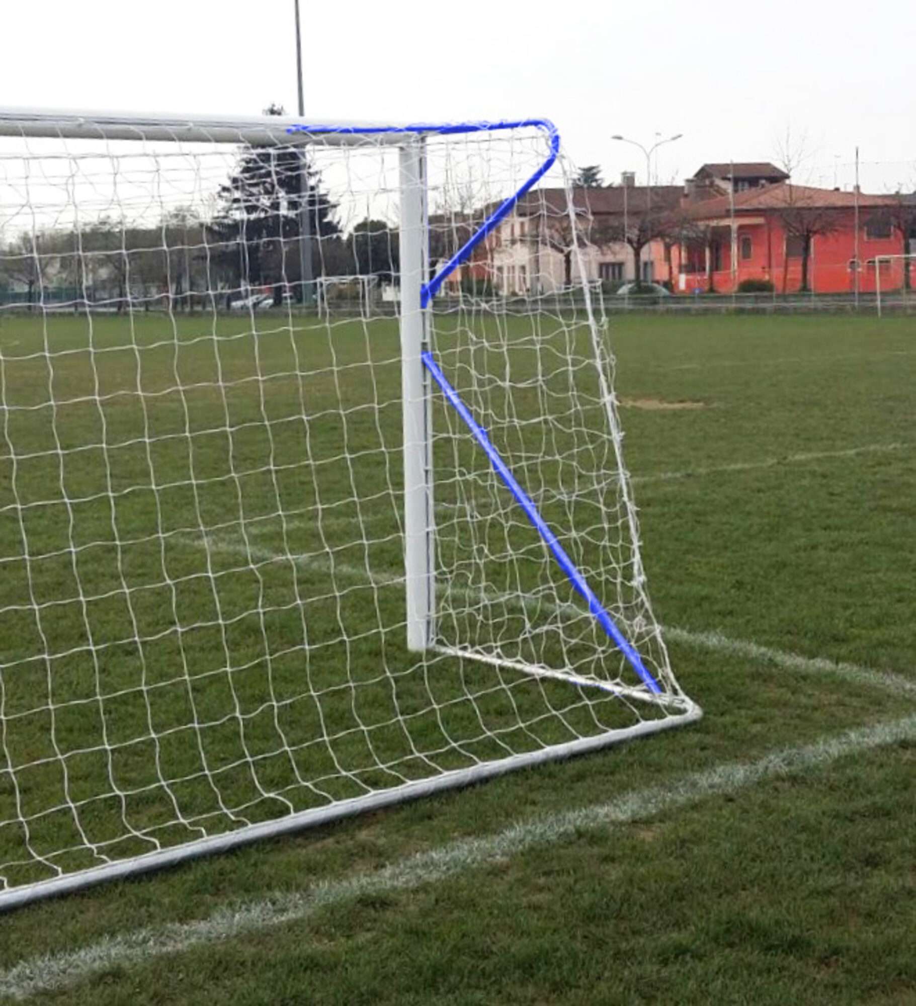 Image du produit : Verplaatsbaar aluminium 8-a-side voetbaldoel 6 x 2,1 m - Blauw