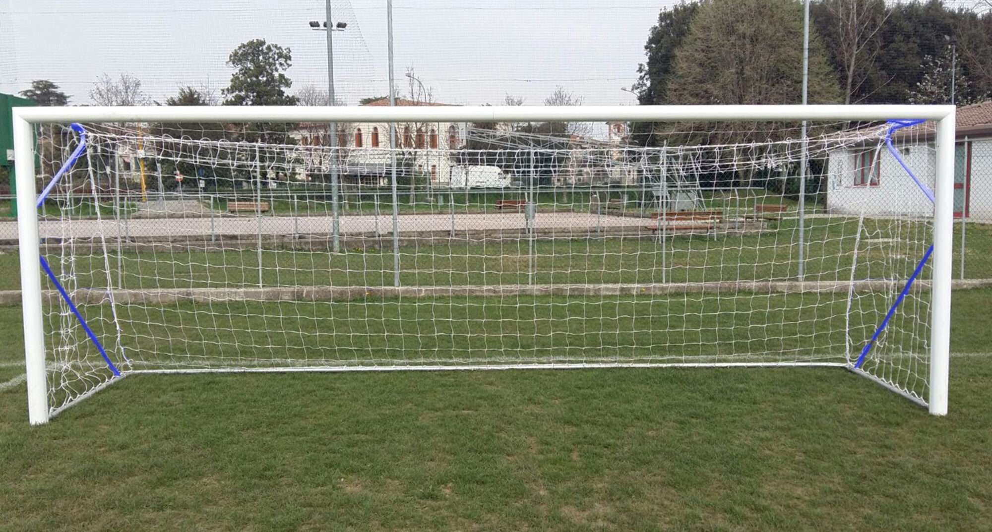 Image du produit : Verplaatsbaar aluminium 8-a-side voetbaldoel 6 x 2,1 m - Blauw