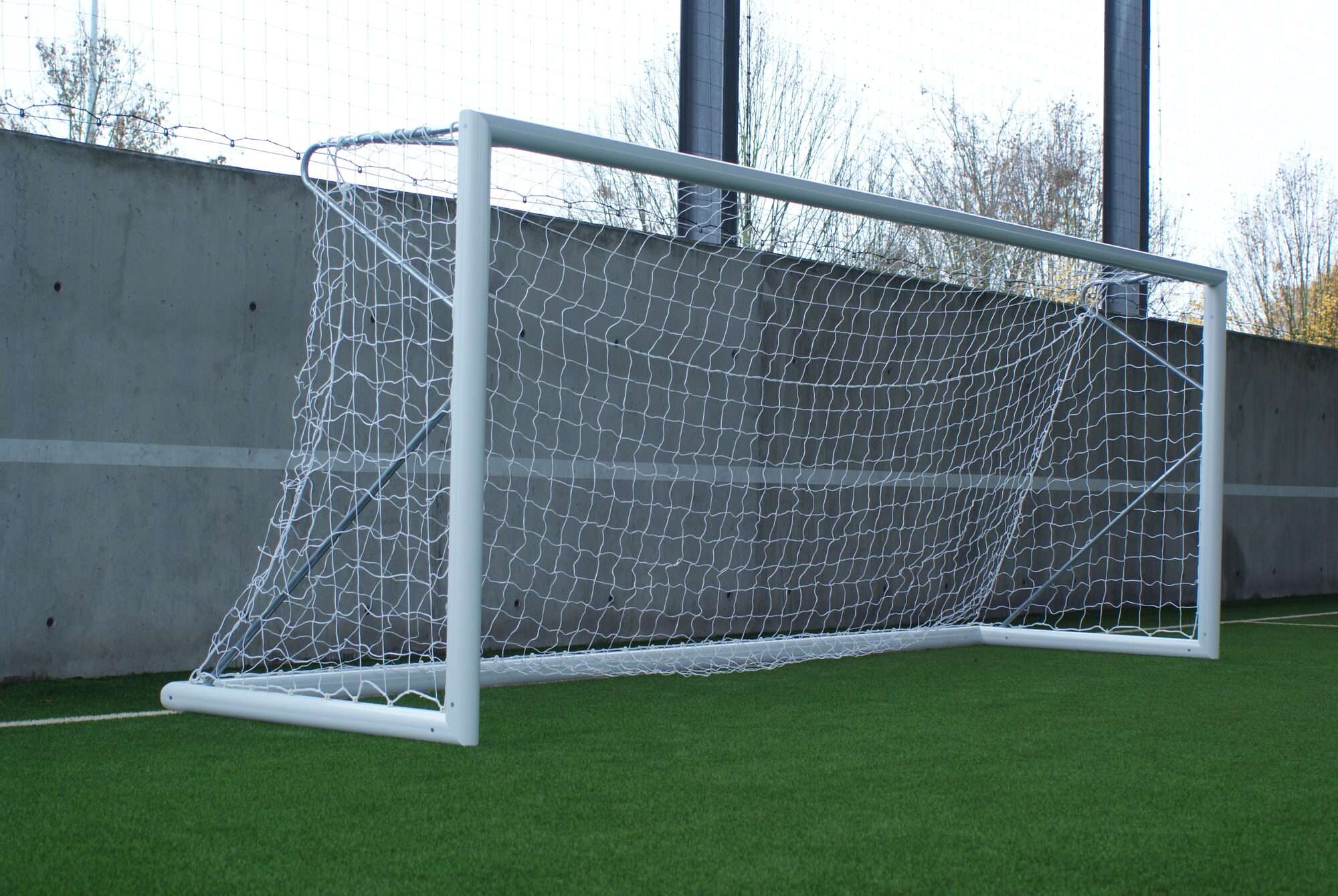 Image du produit : Verplaatsbaar aluminium 8-a-side voetbaldoel, 6 x 2,1 m - Keuze uit verschillende kleuren