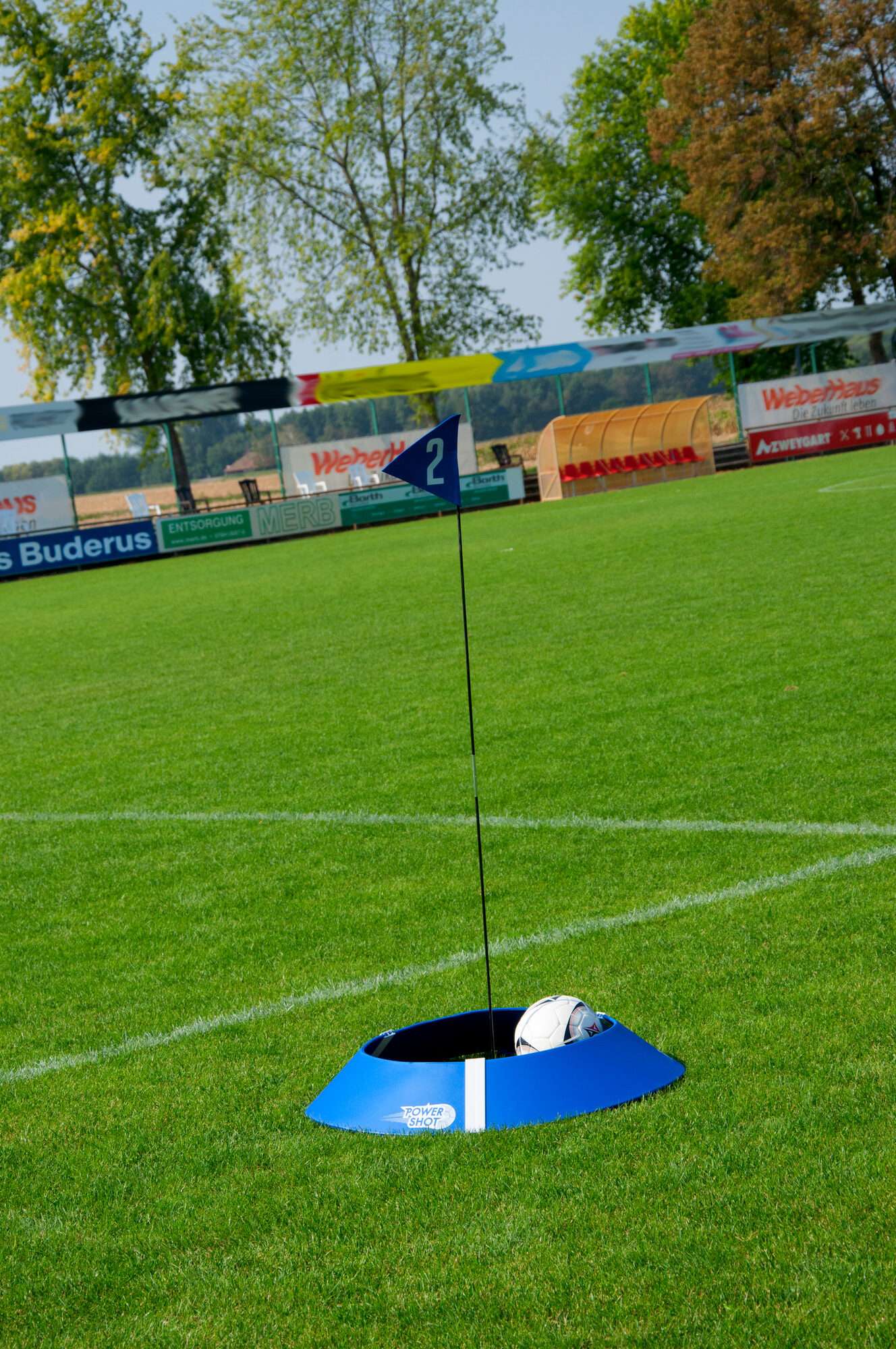 Image du produit : Set van 3 FOOT GOLF doelen met vlaggenmast en draagtas