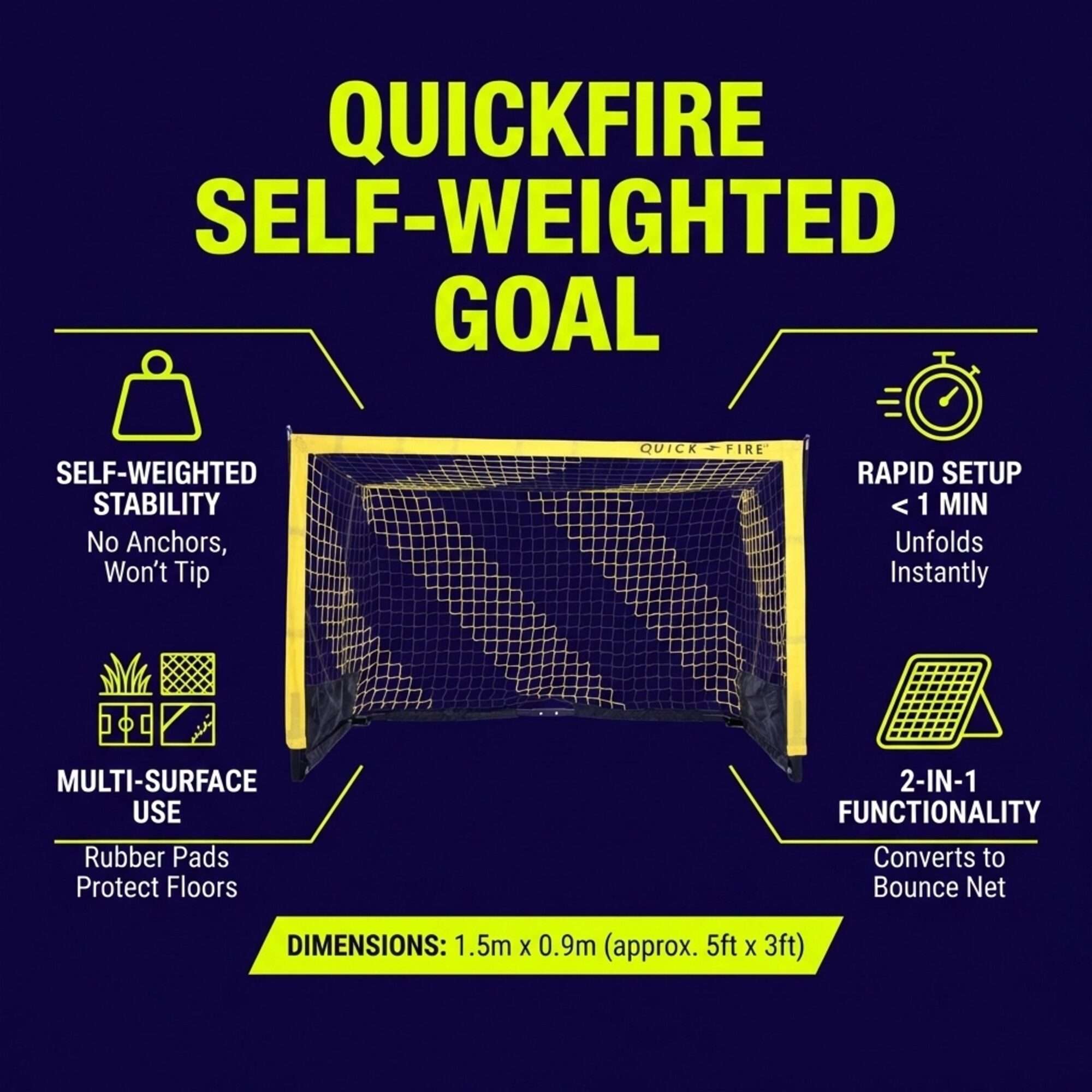 Image du produit : But de football POWERSHOT® QUICKFIRE 1,5 X 0,9 m