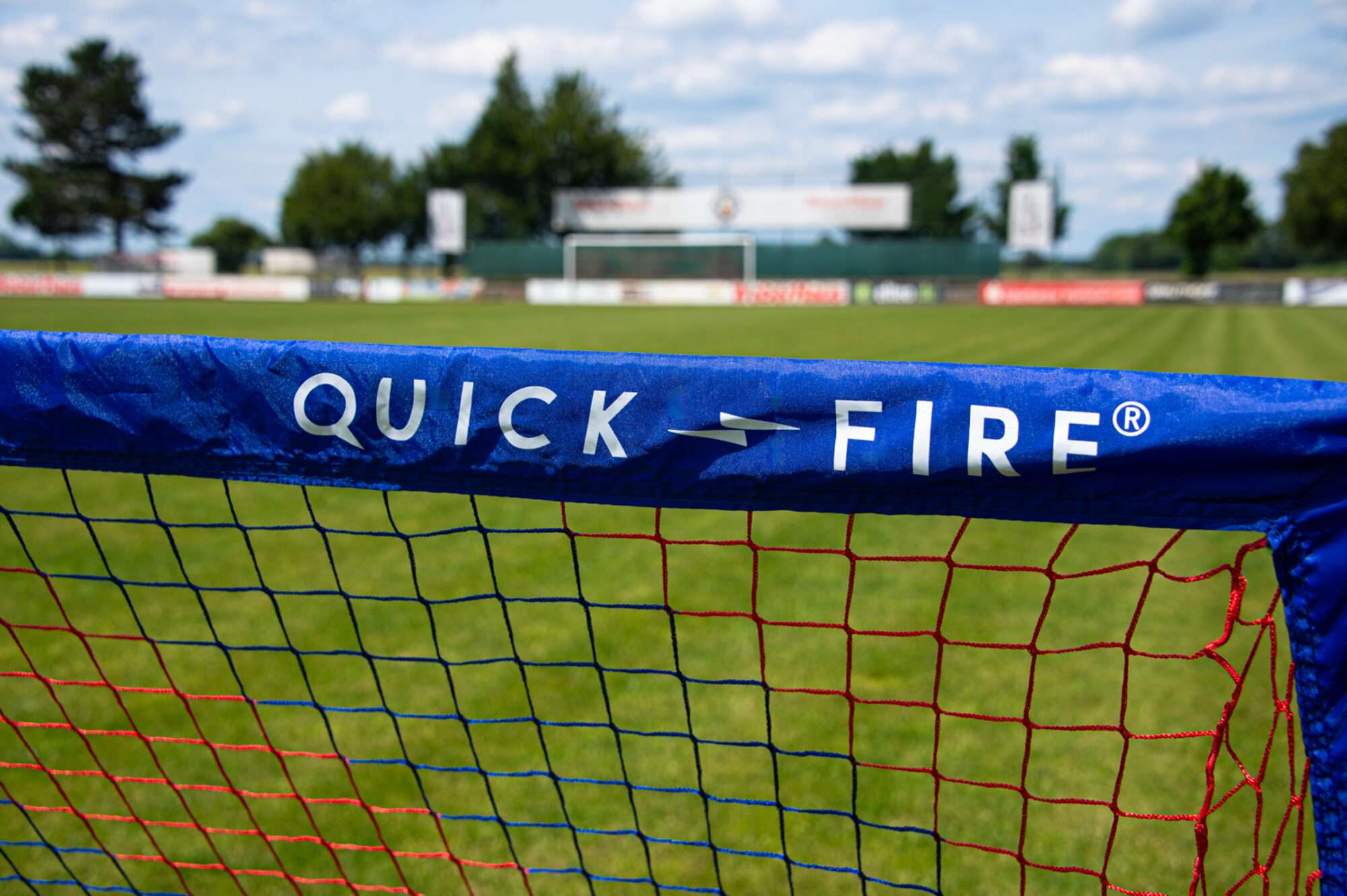 Image du produit : Paire de but POP UP 1,2x0,9m bleu/rouge