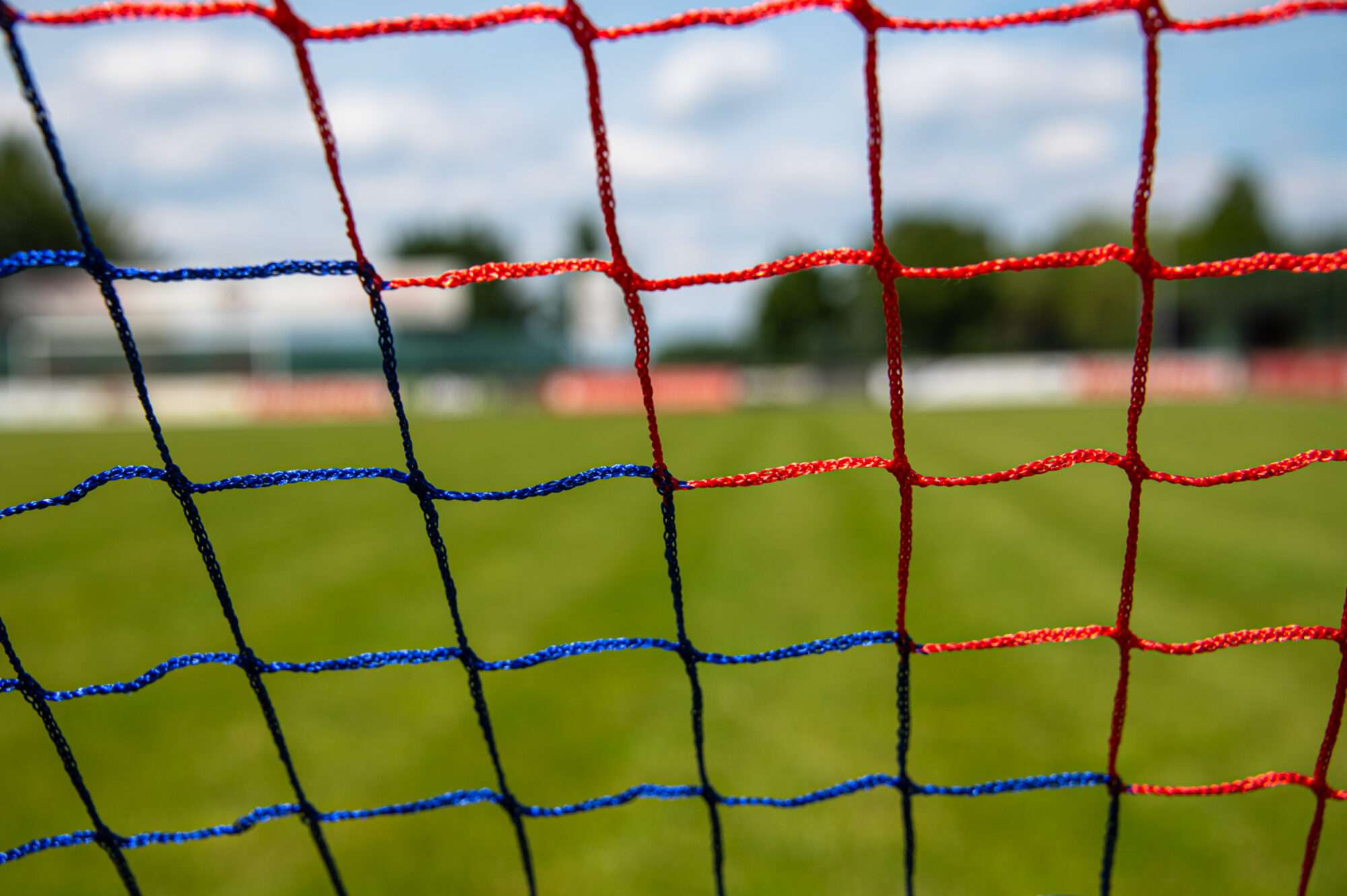 Image du produit : Paire de but POP UP 1,2x0,9m bleu/rouge