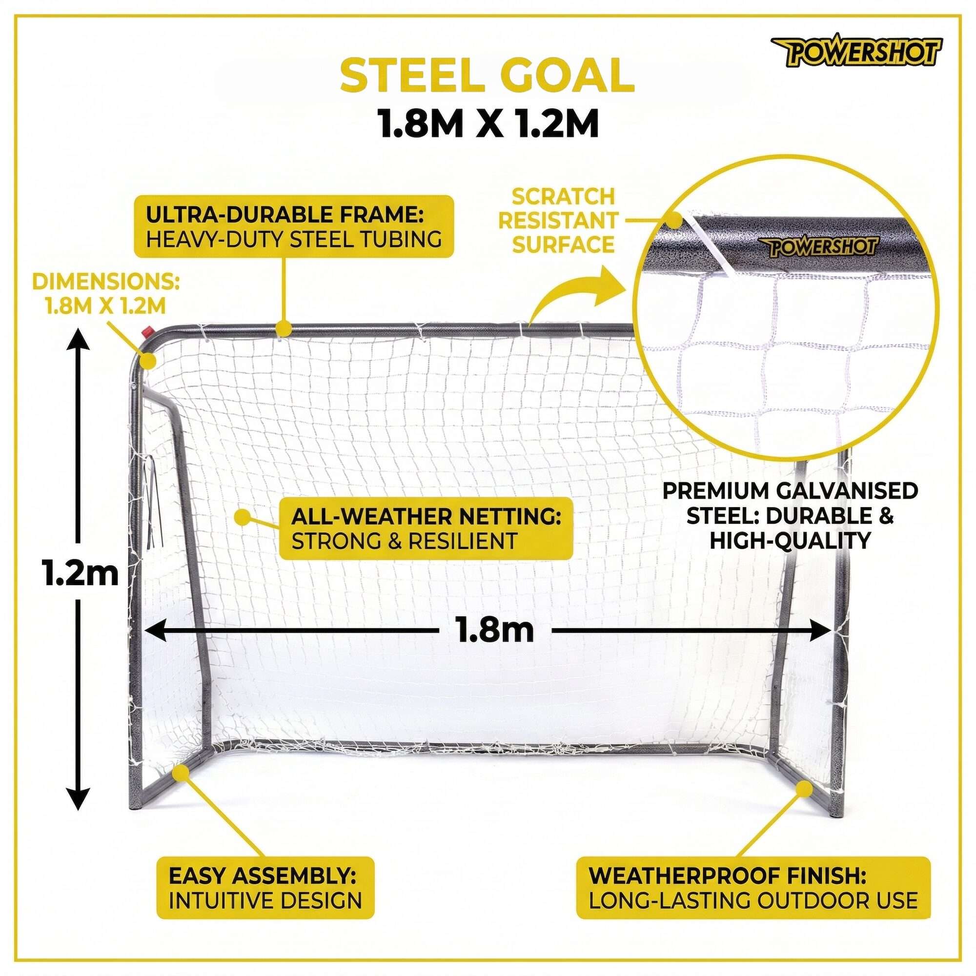 Image du produit : Stalen doel 1,8 x 1,2m - Extra sterk!