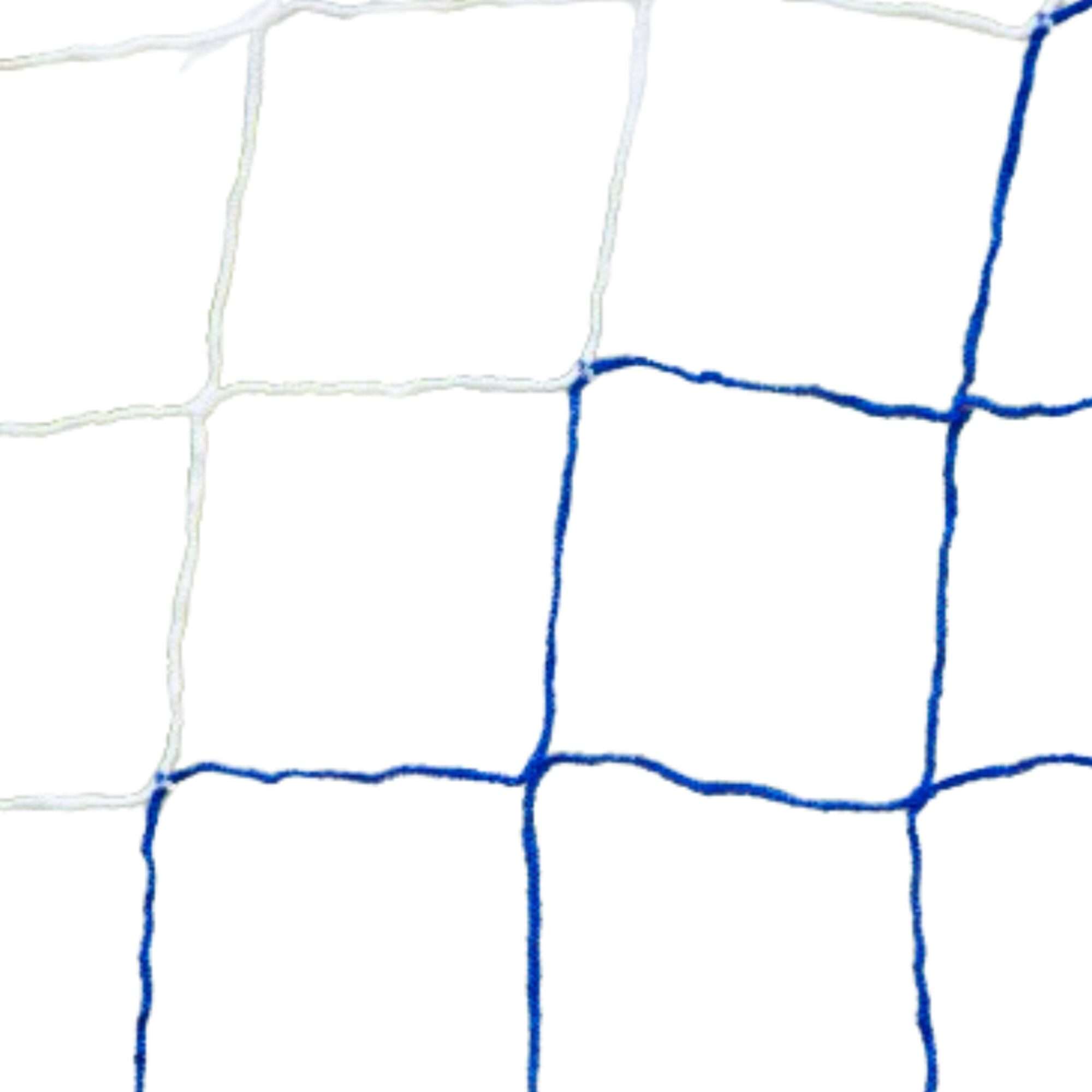 Image du produit : 2-kleurig voetbalnet 3mm (7,32x2,44m) Wit / blauw