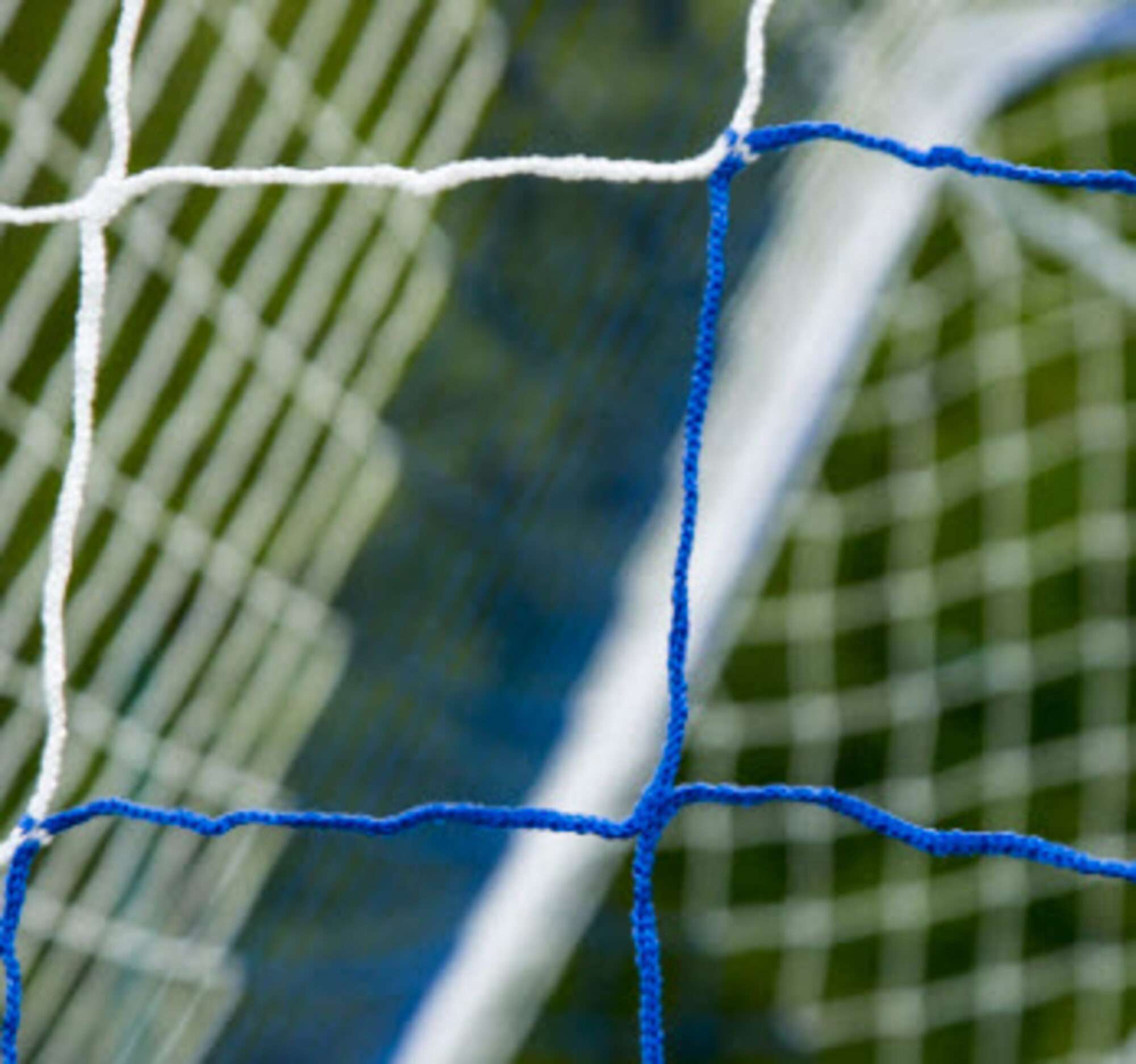 Image du produit : 2-kleurig voetbalnet 3mm (7,32x2,44m) Wit / blauw