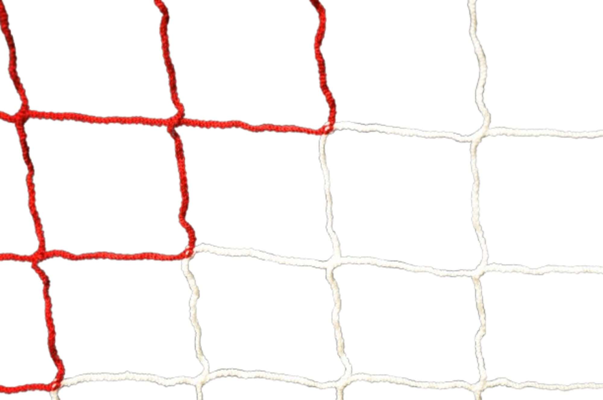 Image du produit : 2-kleurig voetbalnet voor WK voetbaldoel 4mm - Wit / rood