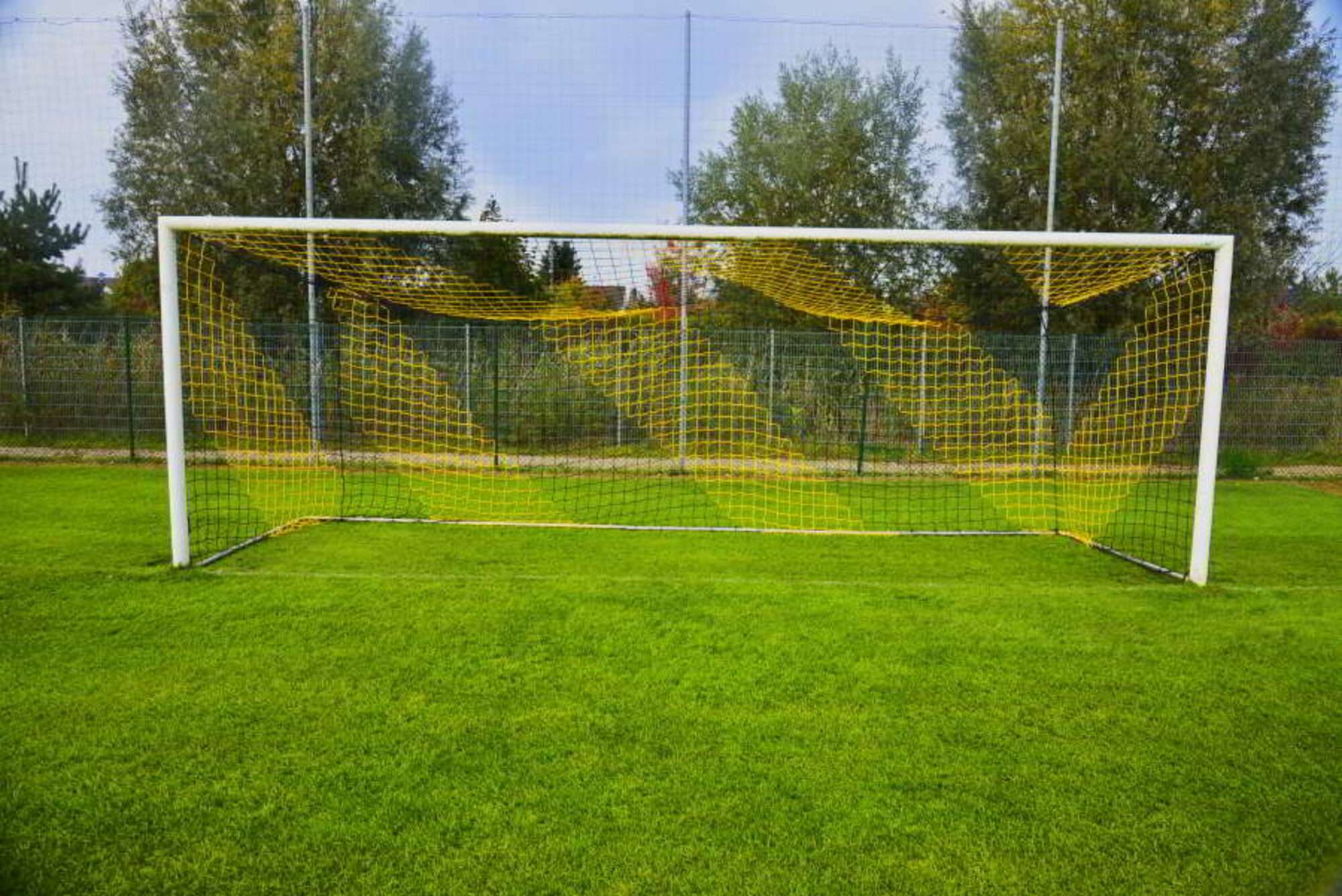 Image du produit : 2-kleurig voetbalnet voor WK voetbaldoel 4mm - Zwart / geel