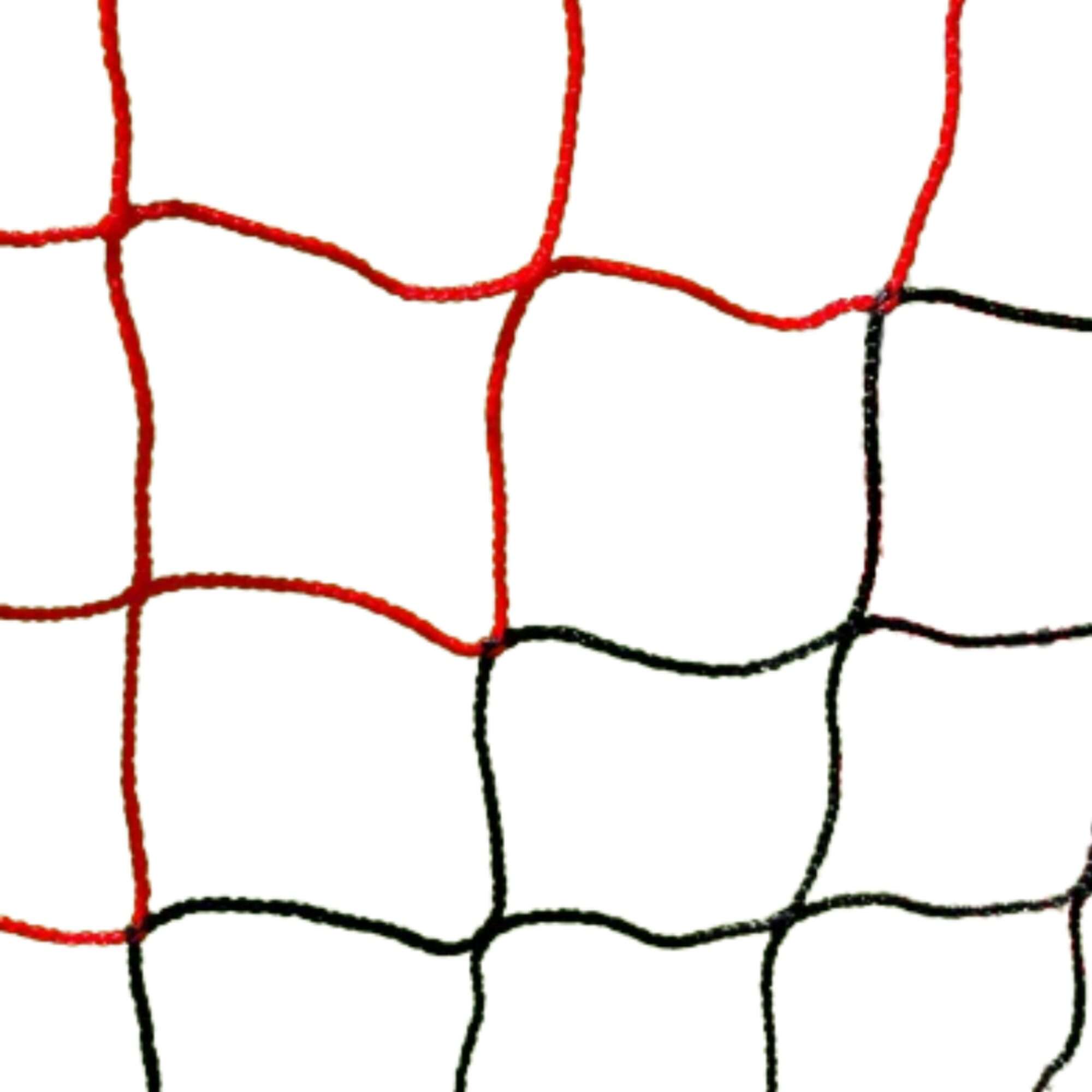 Image du produit : 2-kleurig voetbalnet voor WK voetbaldoel 4mm - Zwart / rood