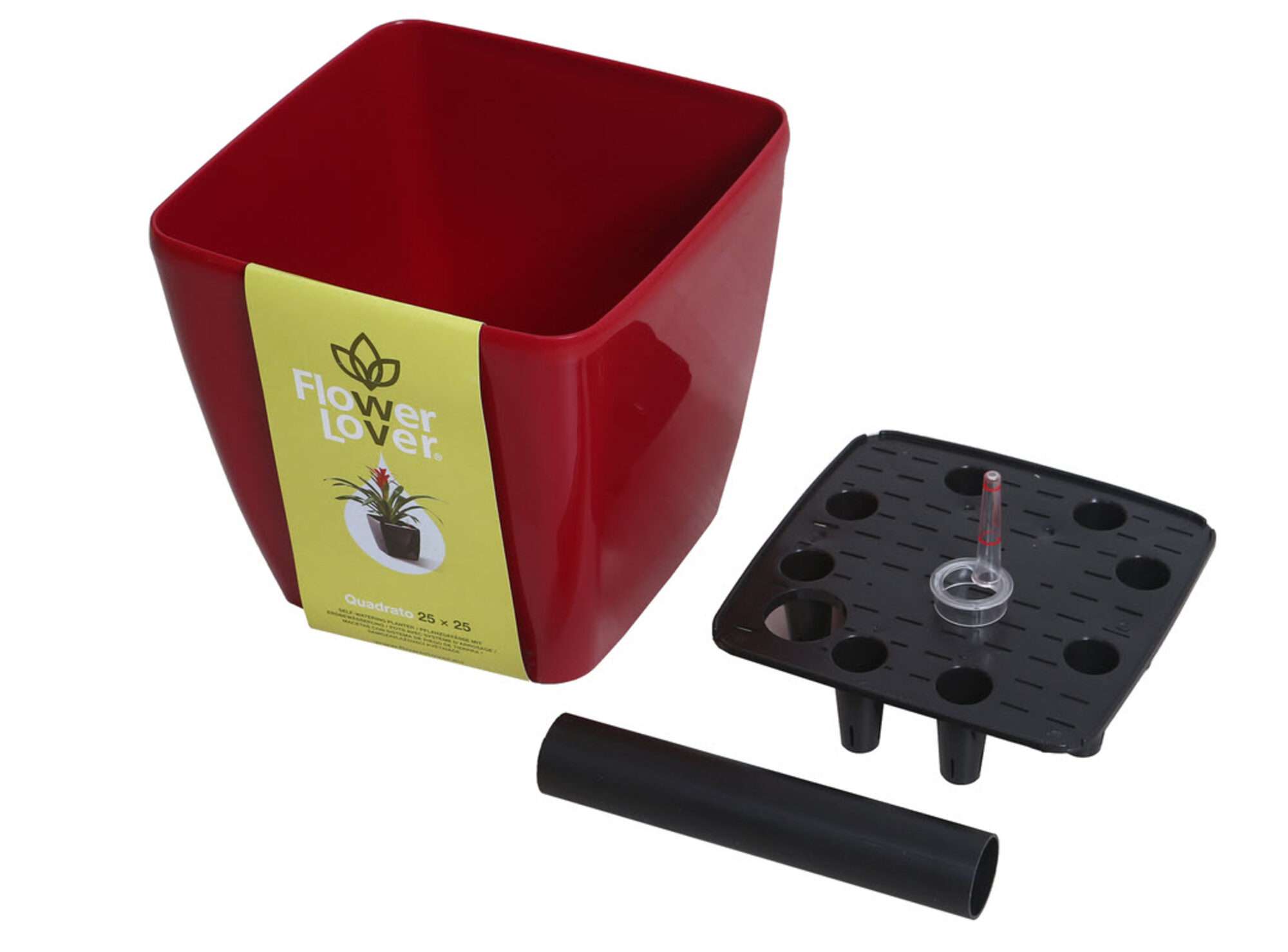 Image du produit : QUADRATO zelfbewaterende bloempot - 24cm x 24cm x 25cm