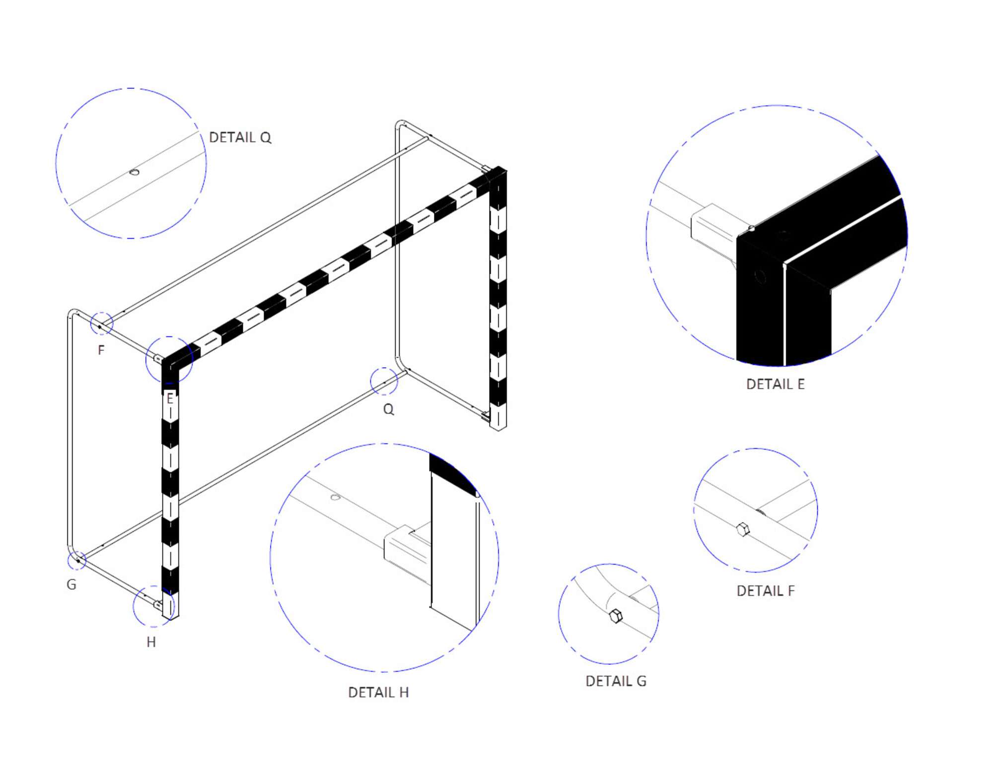 Image du produit : Handbaldoel - Verrijdbaar & Opvouwbaar - Staal of Aluminium