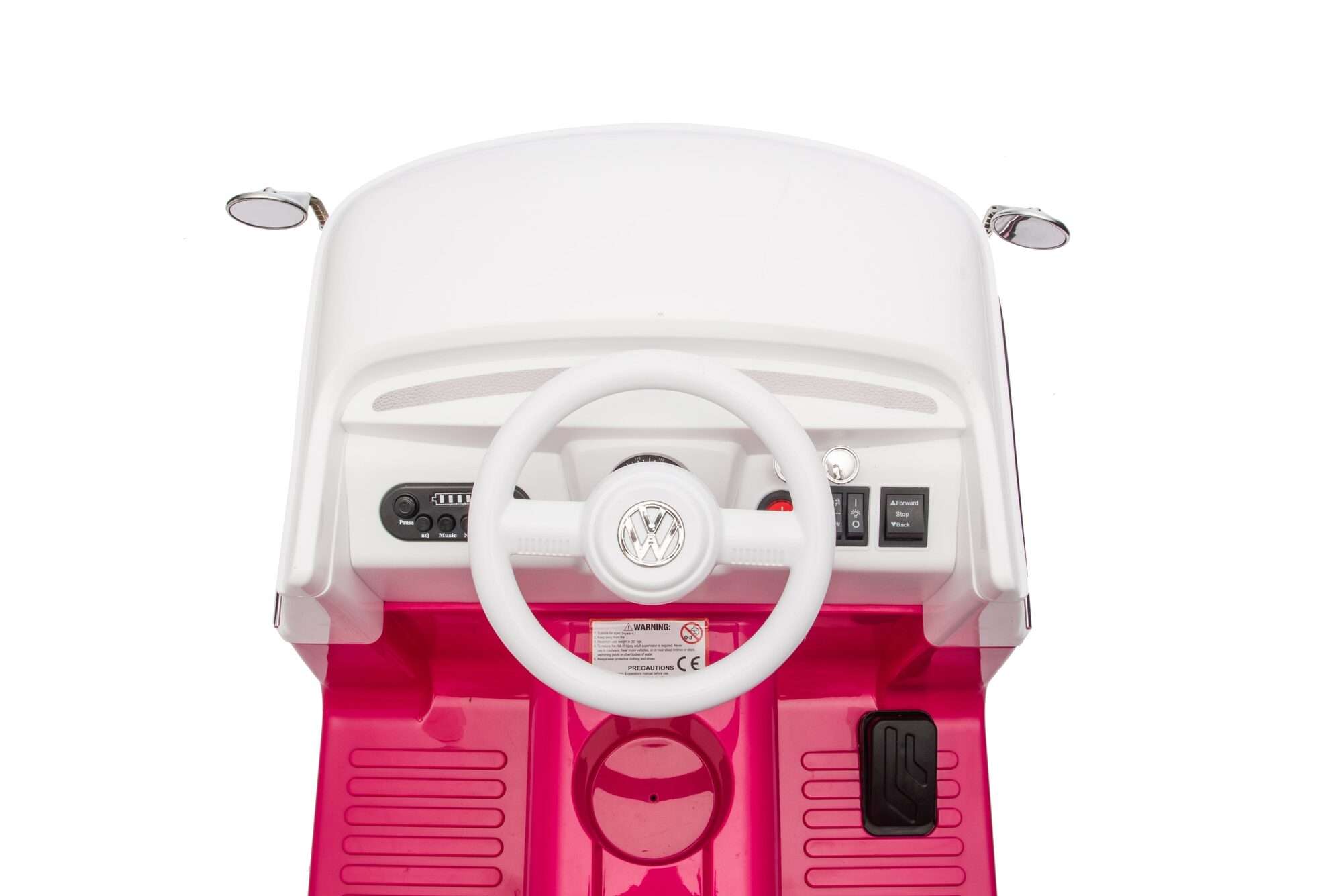 Image du produit : Volkswagen Officiële Elektrische Kinderauto - Roze & Wit (3 tot 8 jaar)