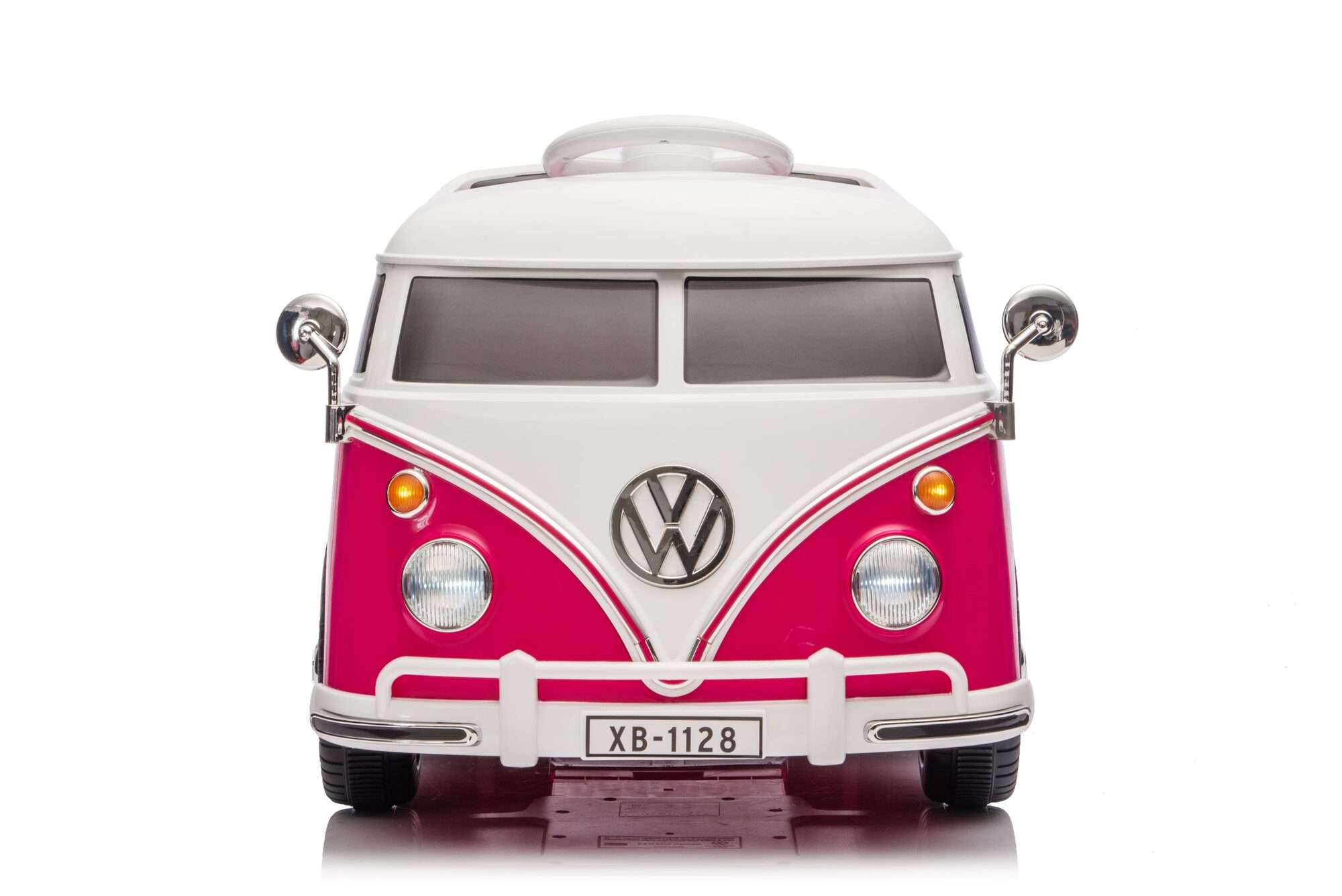 Image du produit : Volkswagen Officiële Elektrische Kinderauto - Roze & Wit (3 tot 8 jaar)