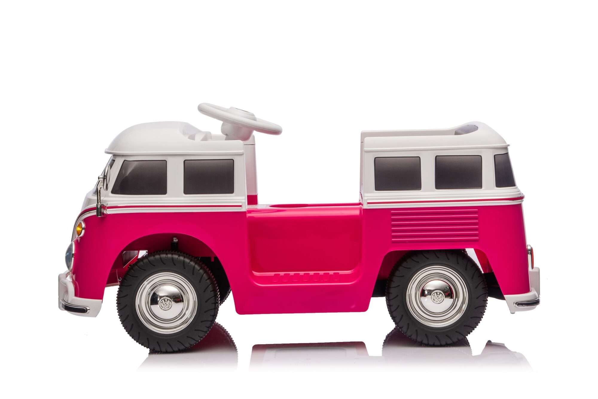 Image du produit : Volkswagen Officiële Elektrische Kinderauto - Roze & Wit (3 tot 8 jaar)