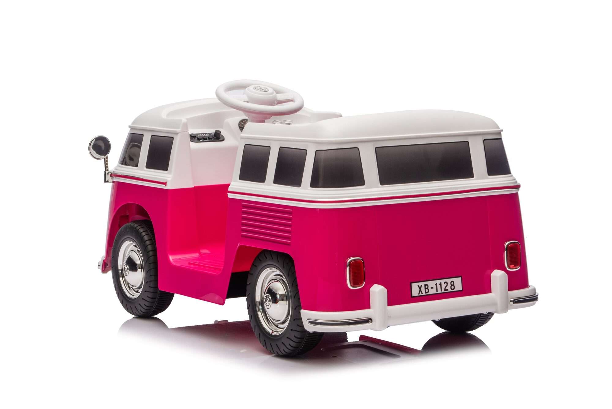 Image du produit : Volkswagen Officiële Elektrische Kinderauto - Roze & Wit (3 tot 8 jaar)