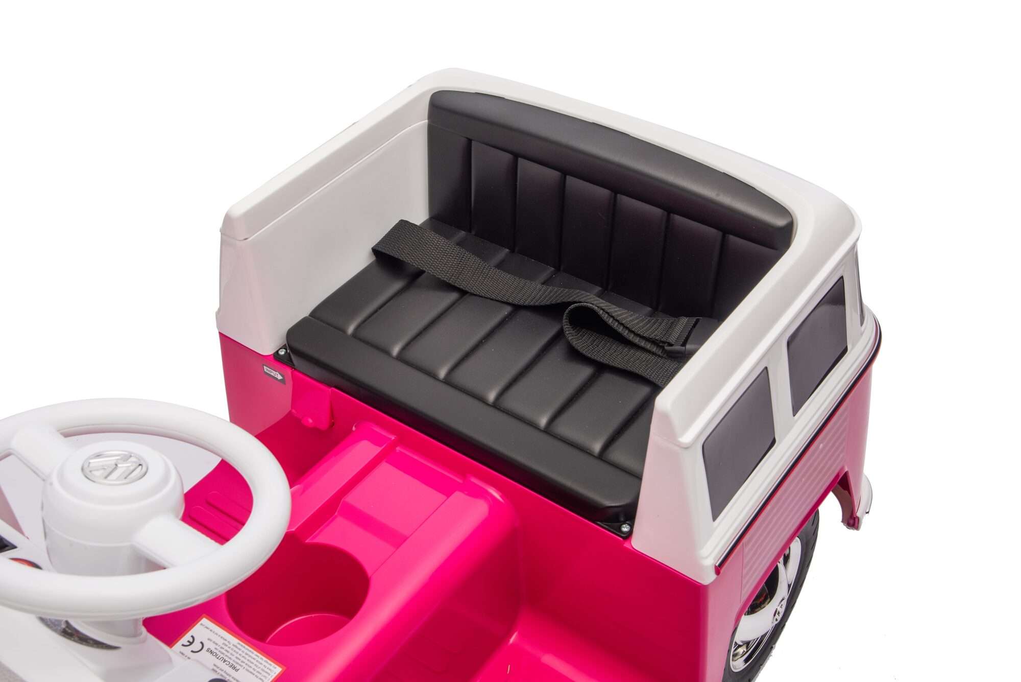 Image du produit : Volkswagen Officiële Elektrische Kinderauto - Roze & Wit (3 tot 8 jaar)