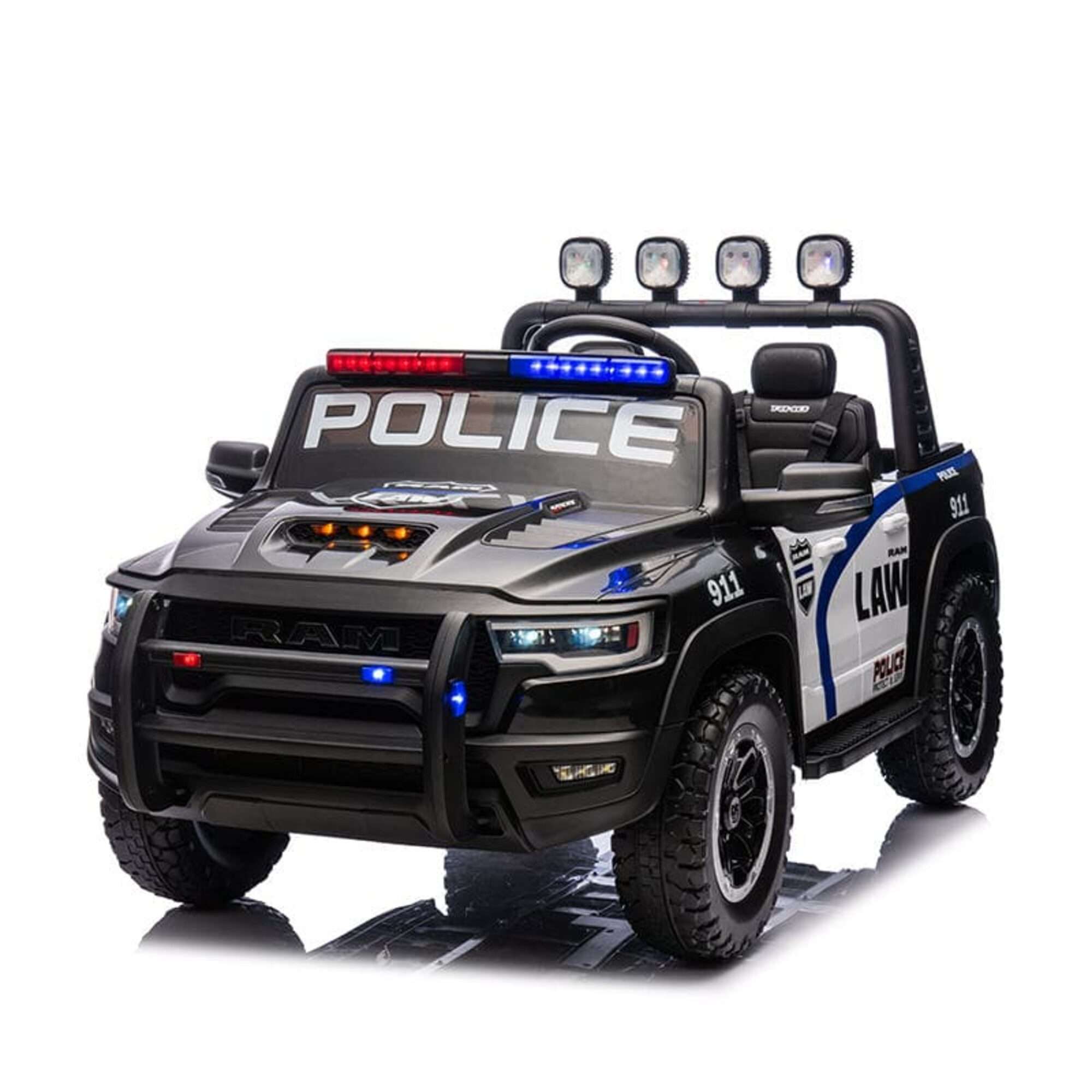 Image du produit : Gelicentieerde RAM 1500 RHO Police Super Truck in zwarte kleur (3-8 jaar)