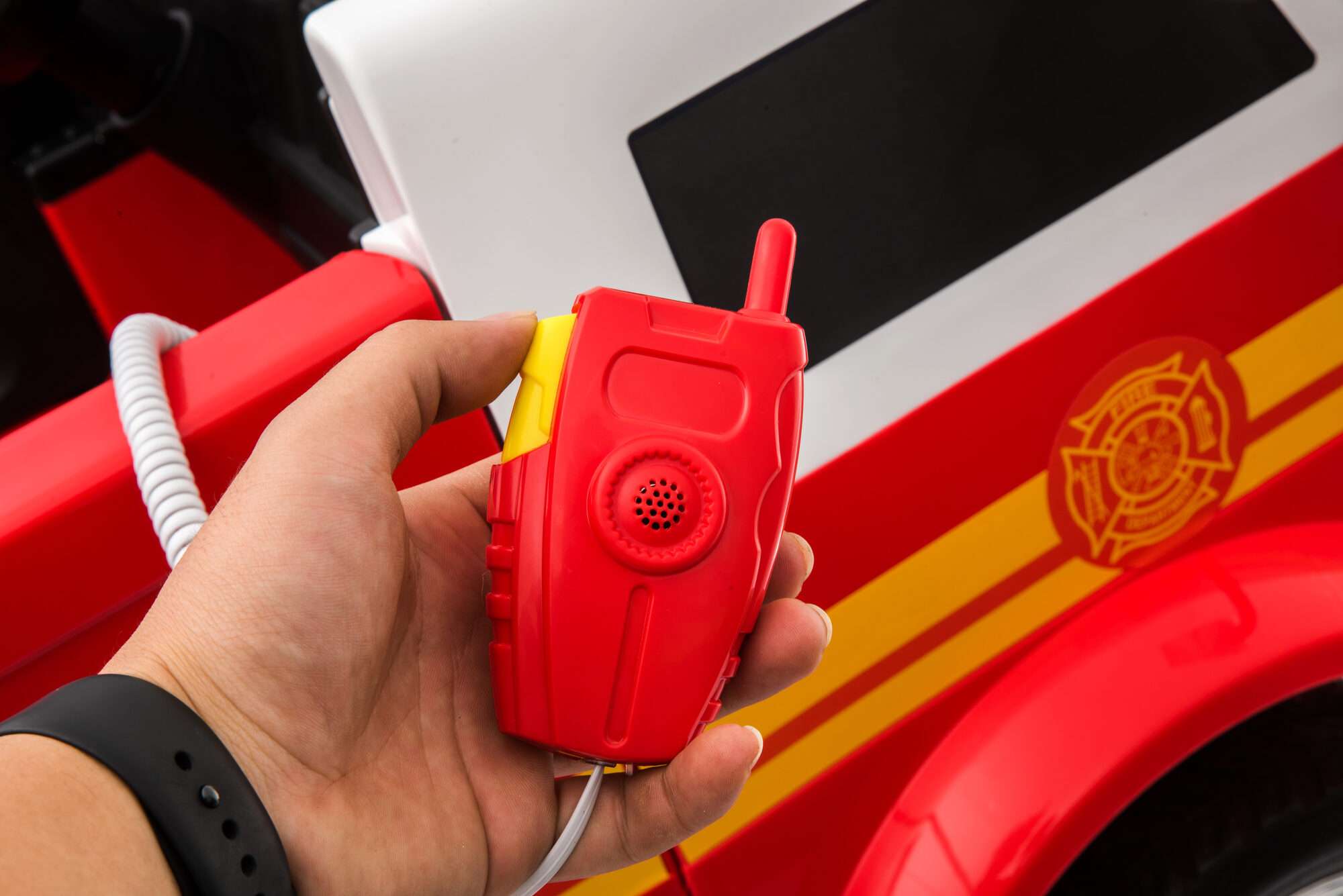 Image du produit : Brandweerwagen met brandalarmverlichting (3-8 jaar)