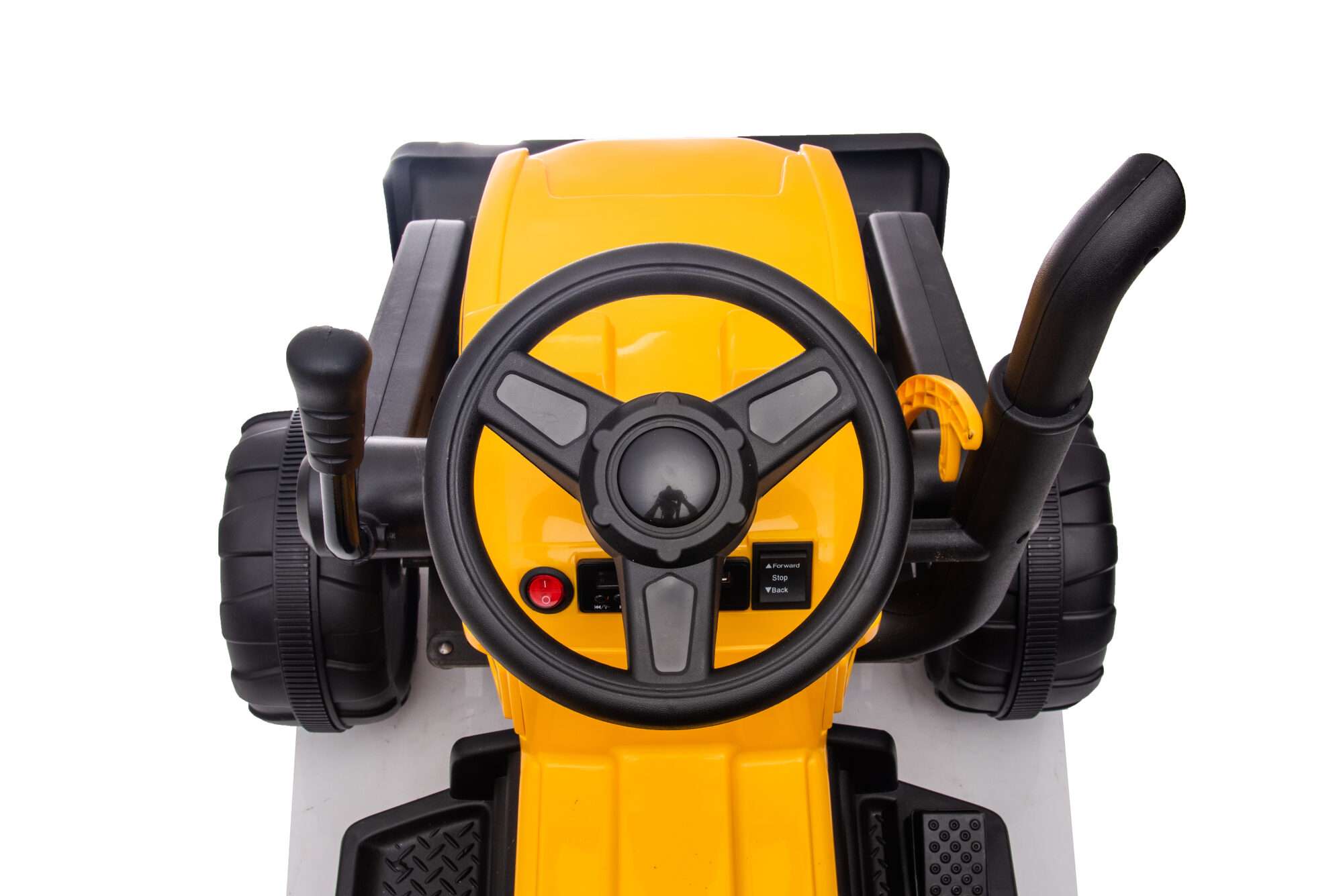 Image du produit : Bouwvrachtwagen met sleepbak voor en achter in gele kleur (3-8 jaar)