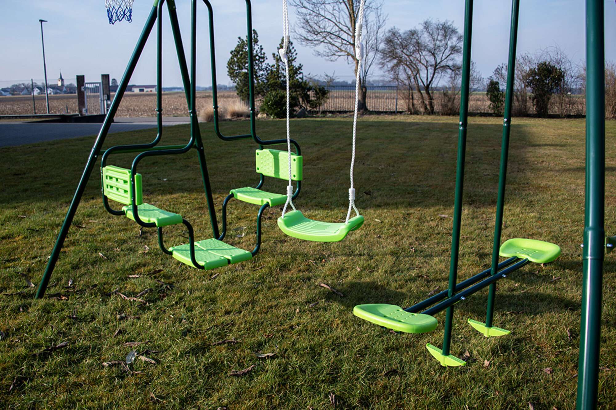 Image du produit : Driepootschommel met basketbalhoepel