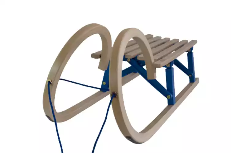 Image du produit : Luge en bois - Folding Horned Blue (Taille au choix)