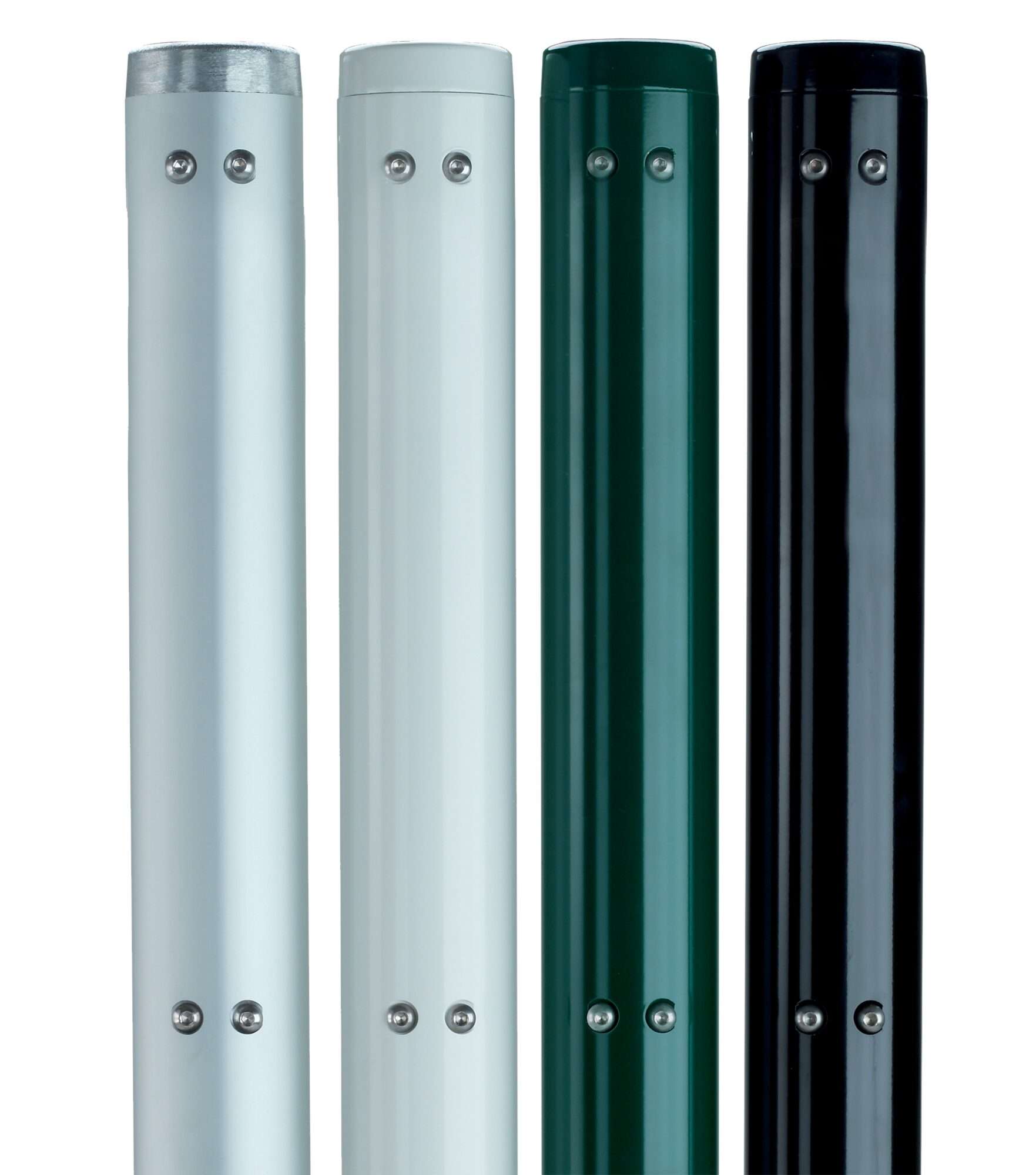 Image du produit : Poteaux de tennis ronds amovibles - aluminium avec fourreaux - Couleur au choix