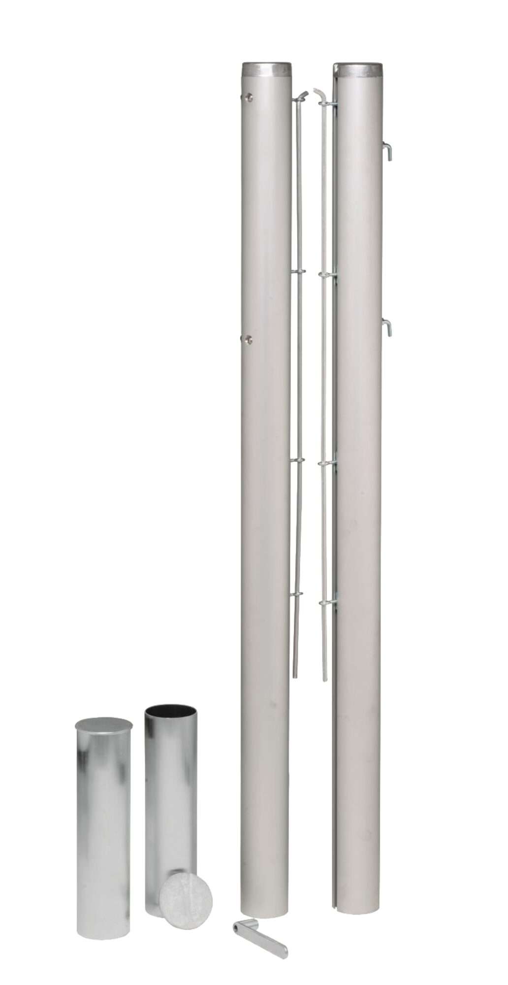 Image du produit : Poteaux de tennis ronds amovibles - aluminium avec fourreaux - Couleur au choix