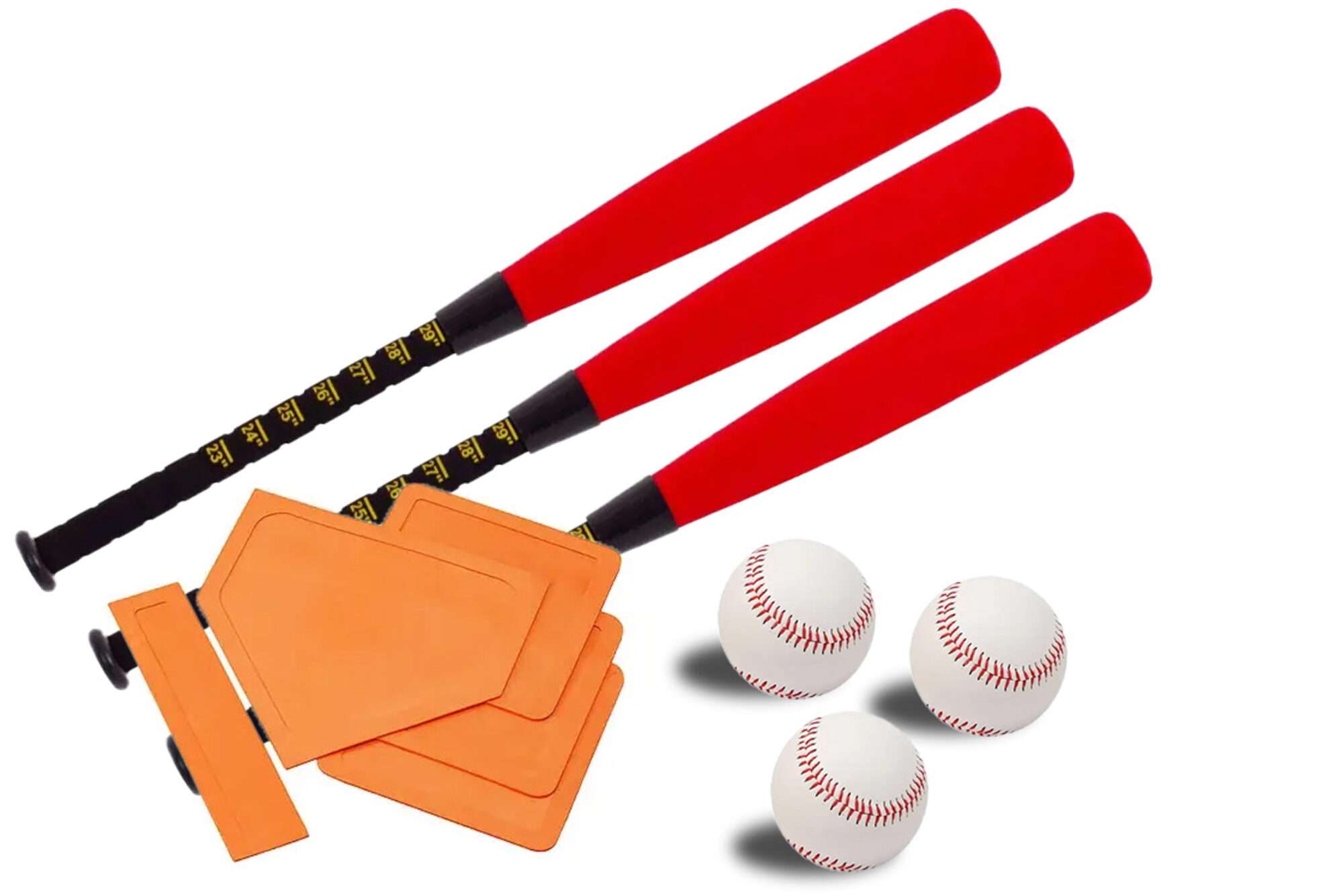 Image du produit : Kit van 3 knuppels, 3 ballen en honkbal honken 