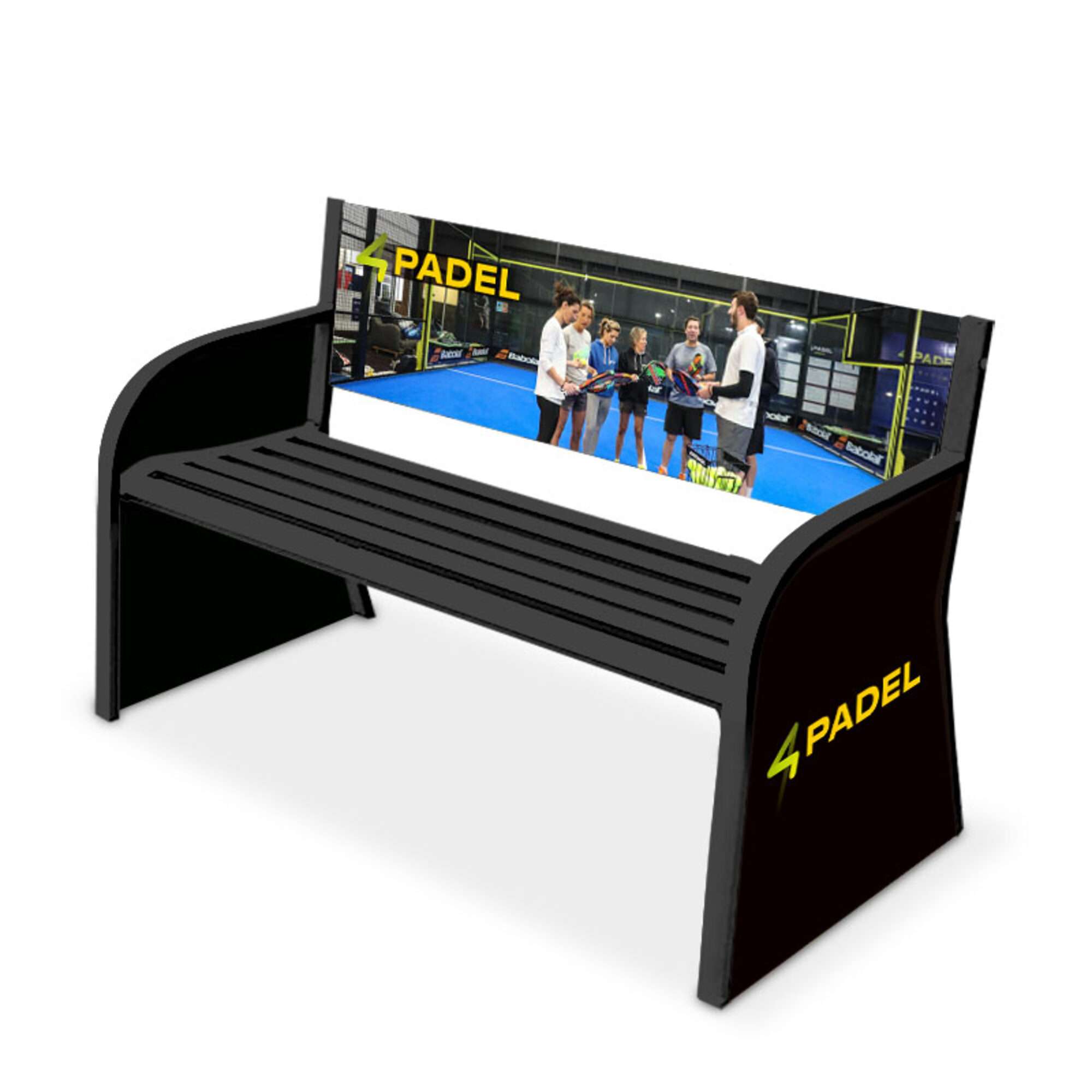 Image du produit : Banc tennis personnalisable en acier électrozingué noir