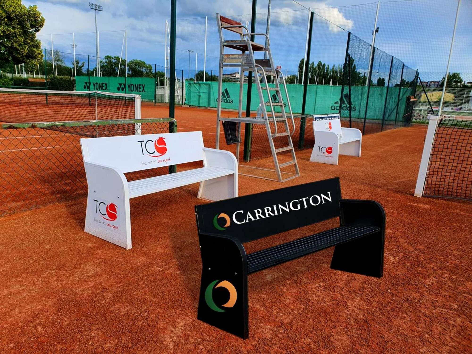 Image du produit : Banc tennis personnalisable en acier électrozingué noir