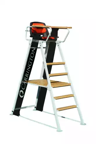 Chaise d'arbitre en aluminium + bois compétition blanc