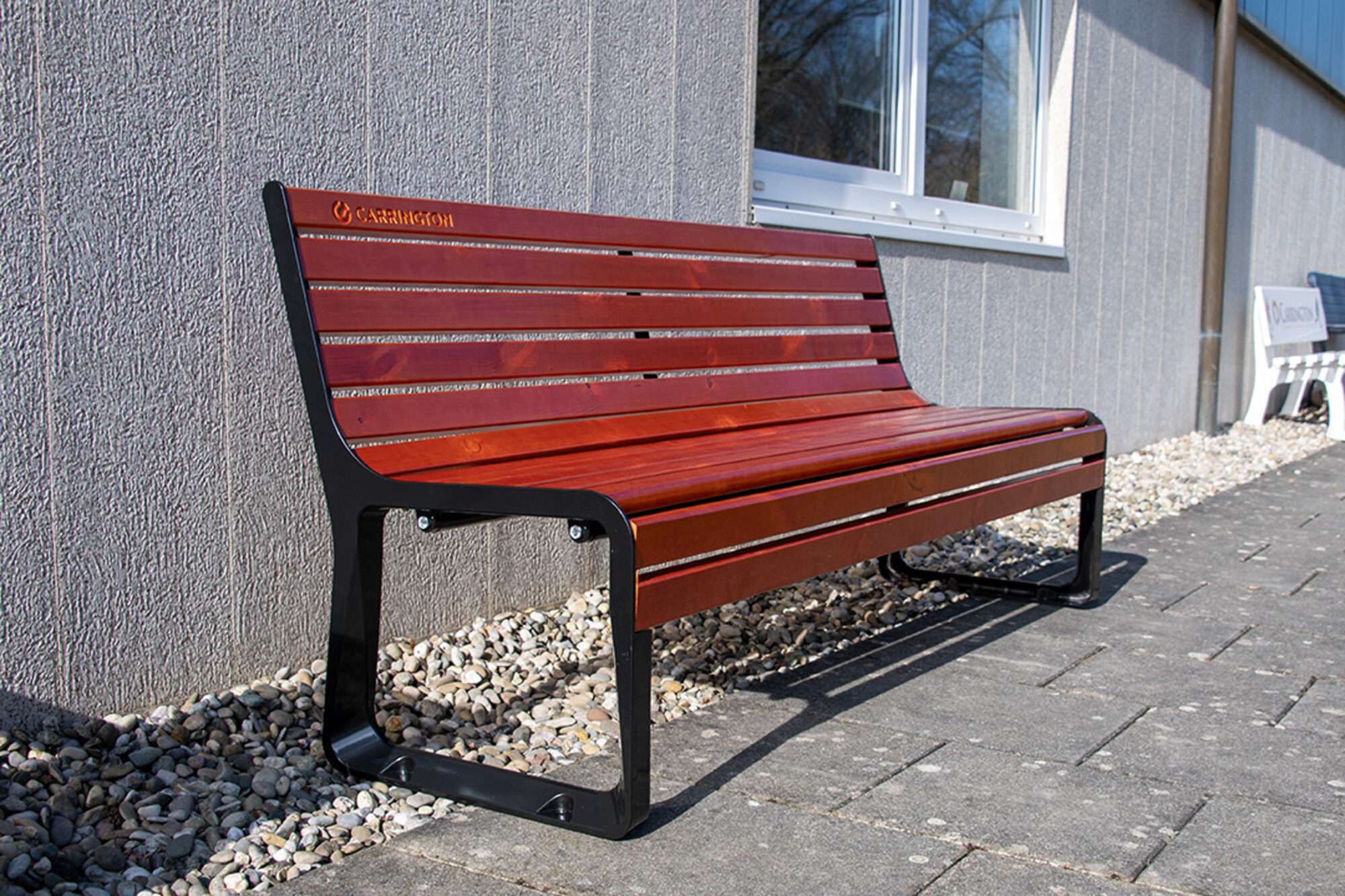 Image du produit : Hoogwaardige houten tennisbank met rugleuning - 180 cm