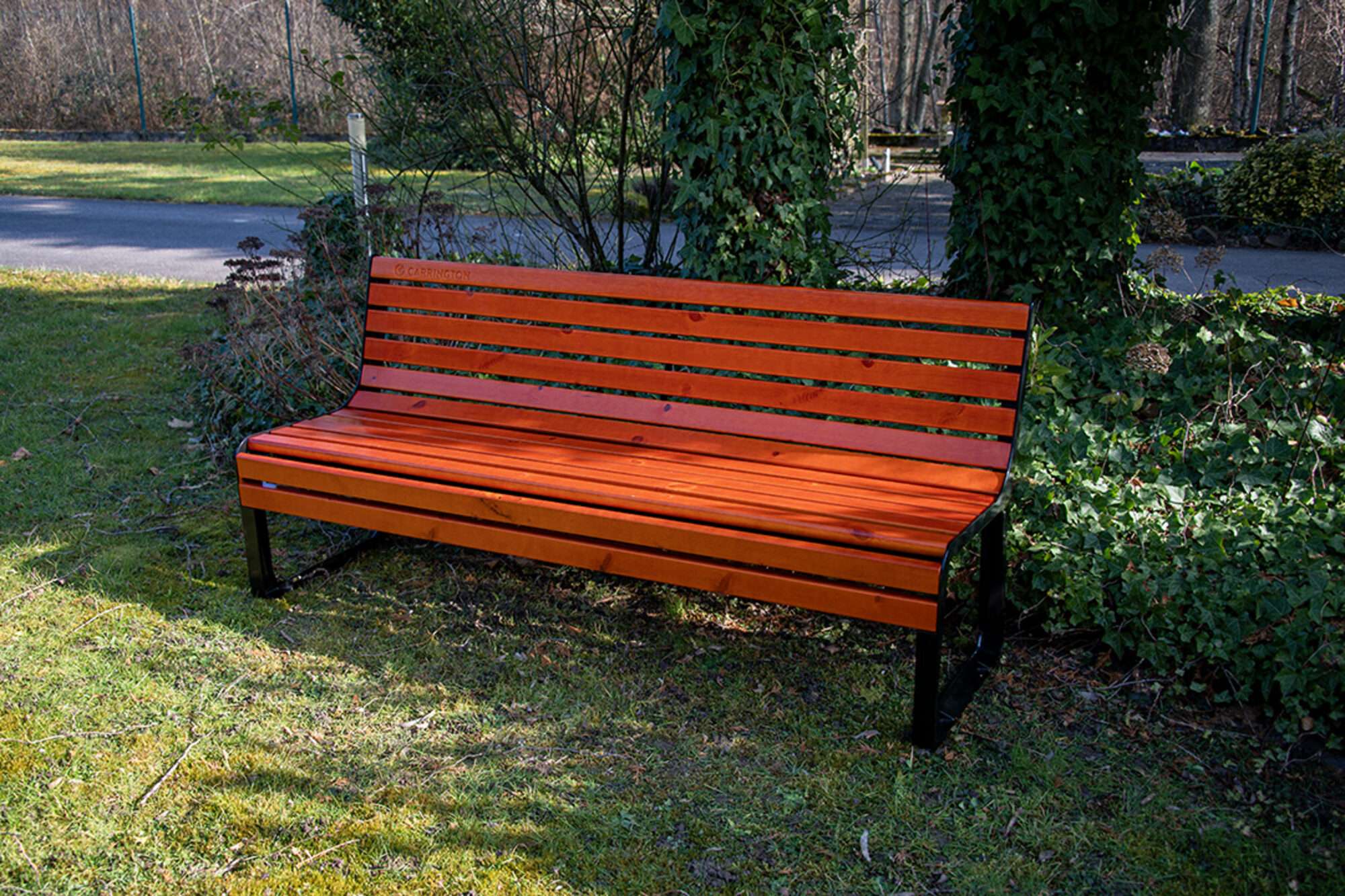 Image du produit : Hoogwaardige houten tennisbank met rugleuning - 180 cm