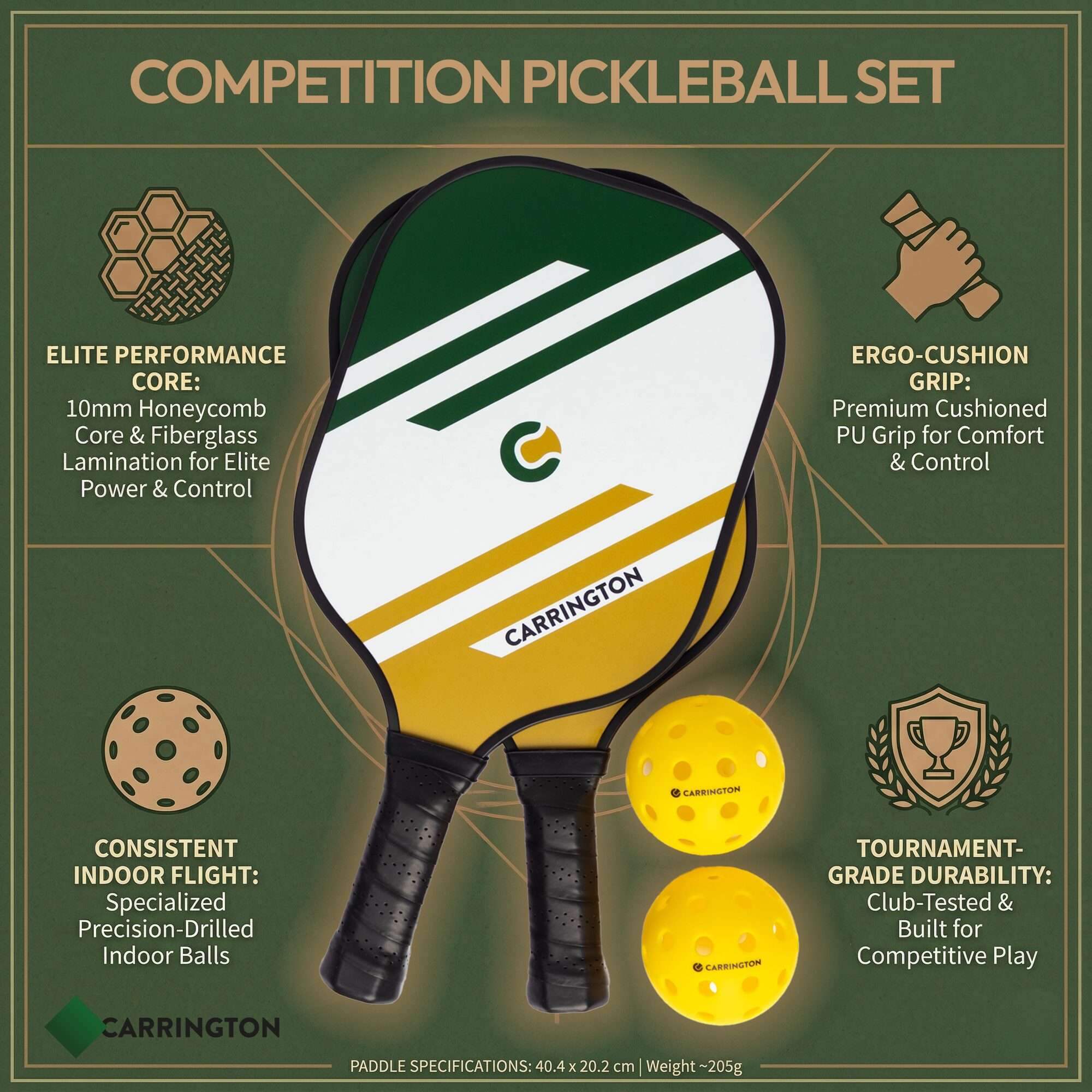 Image du produit : Pickleball - Wedstrijdracket - Racket en bal (set van 2)