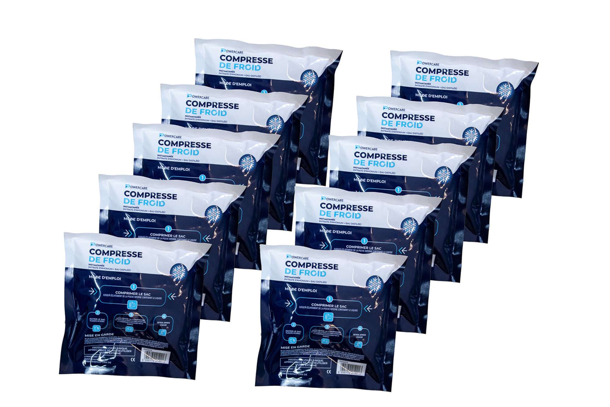 Image du produit : Set van 10 instant cold packs 15 x 15 cm