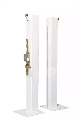 Indoor tennisnetpalen vierkant 100x100 mm – staal