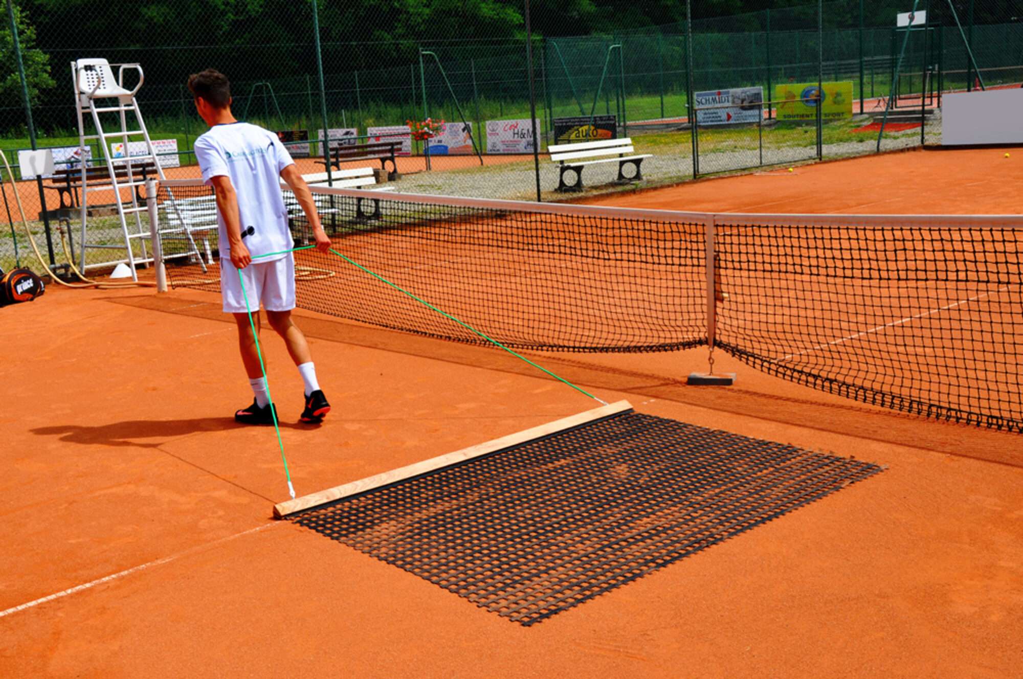 Image du produit : Tennis Court Drag Net - Wood - Tennis Court Sweeper