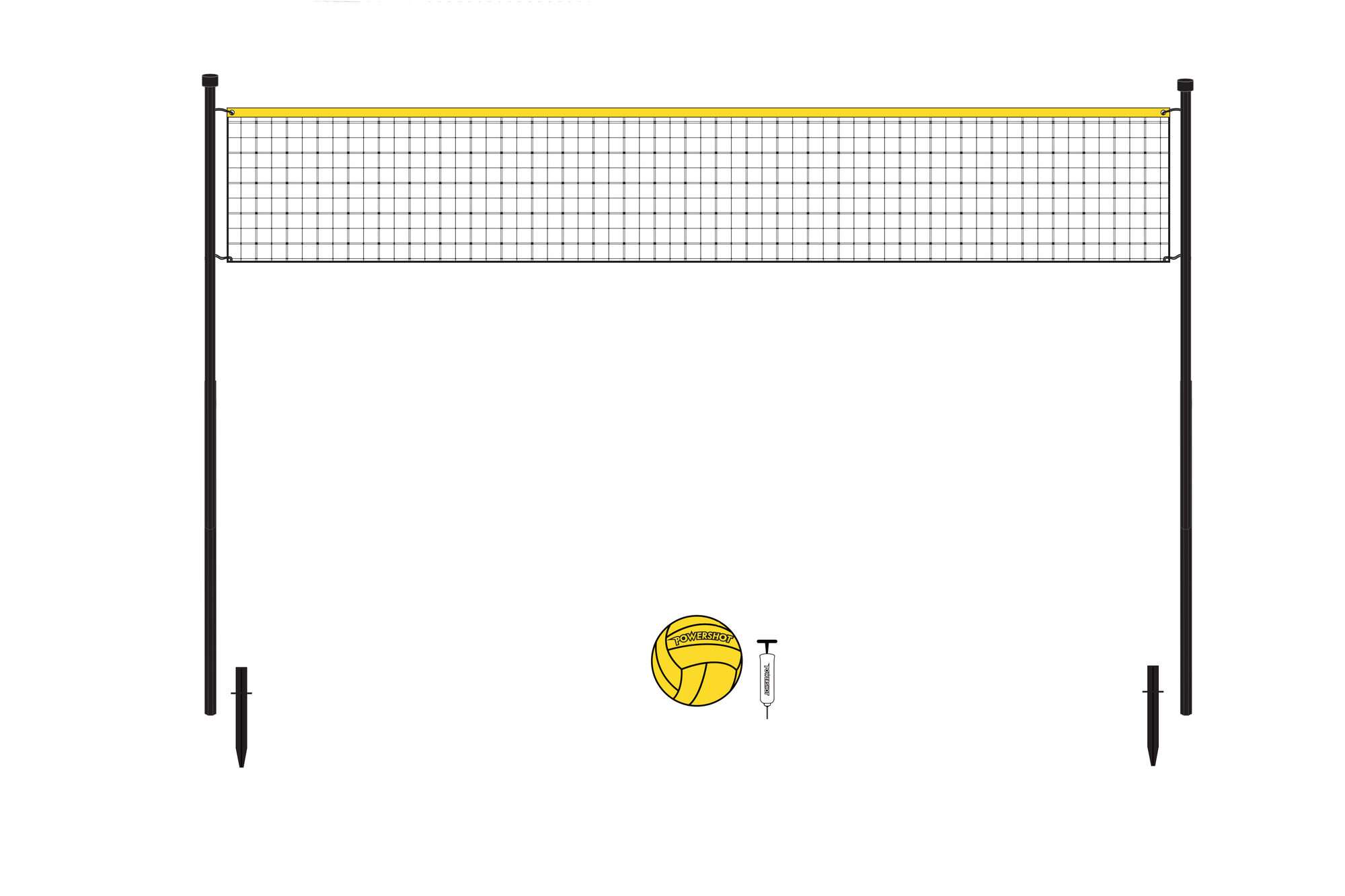 Image du produit : Volleybalset 6m - Met palen, net, bal en pomp